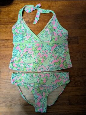 Lilly Pulitzer Animal Print Tankini Swim Set
